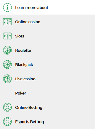 PayPal casinos game categories